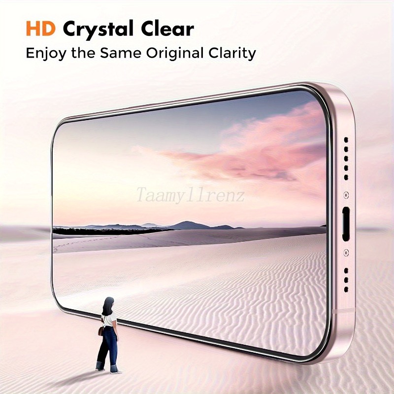 3 Stück 9D-Displayschutz aus gehärtetem Glas, kompatibel mit iPhone 16 17 Profi Max 16E Luft 15 14 Plus 13 12 11 Profi XR XS Max Glas