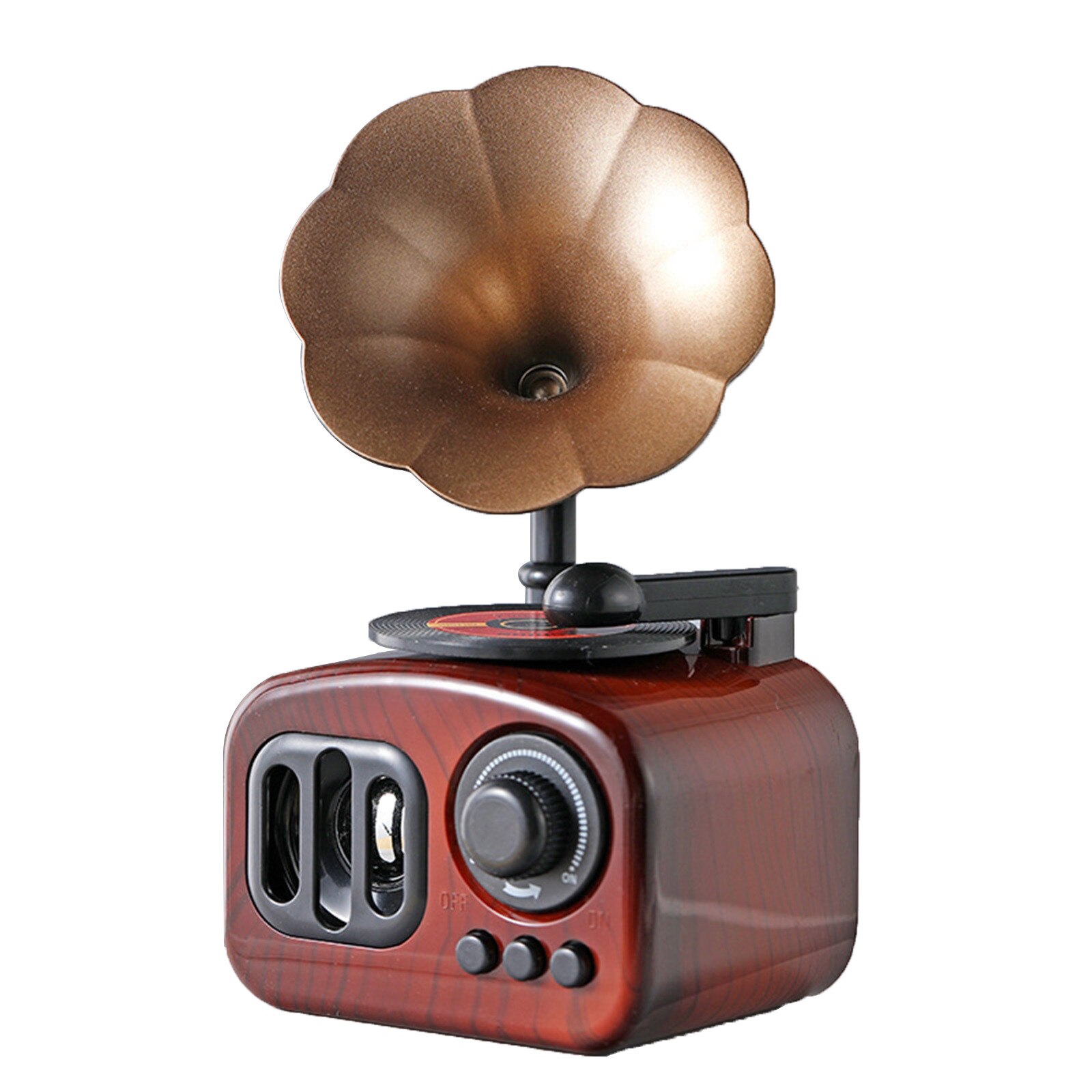 Retro Music Box Fashionable Home Decoration Mini Gramophone Nostalgic Style Mechanical Birthday Decoration: Default Title