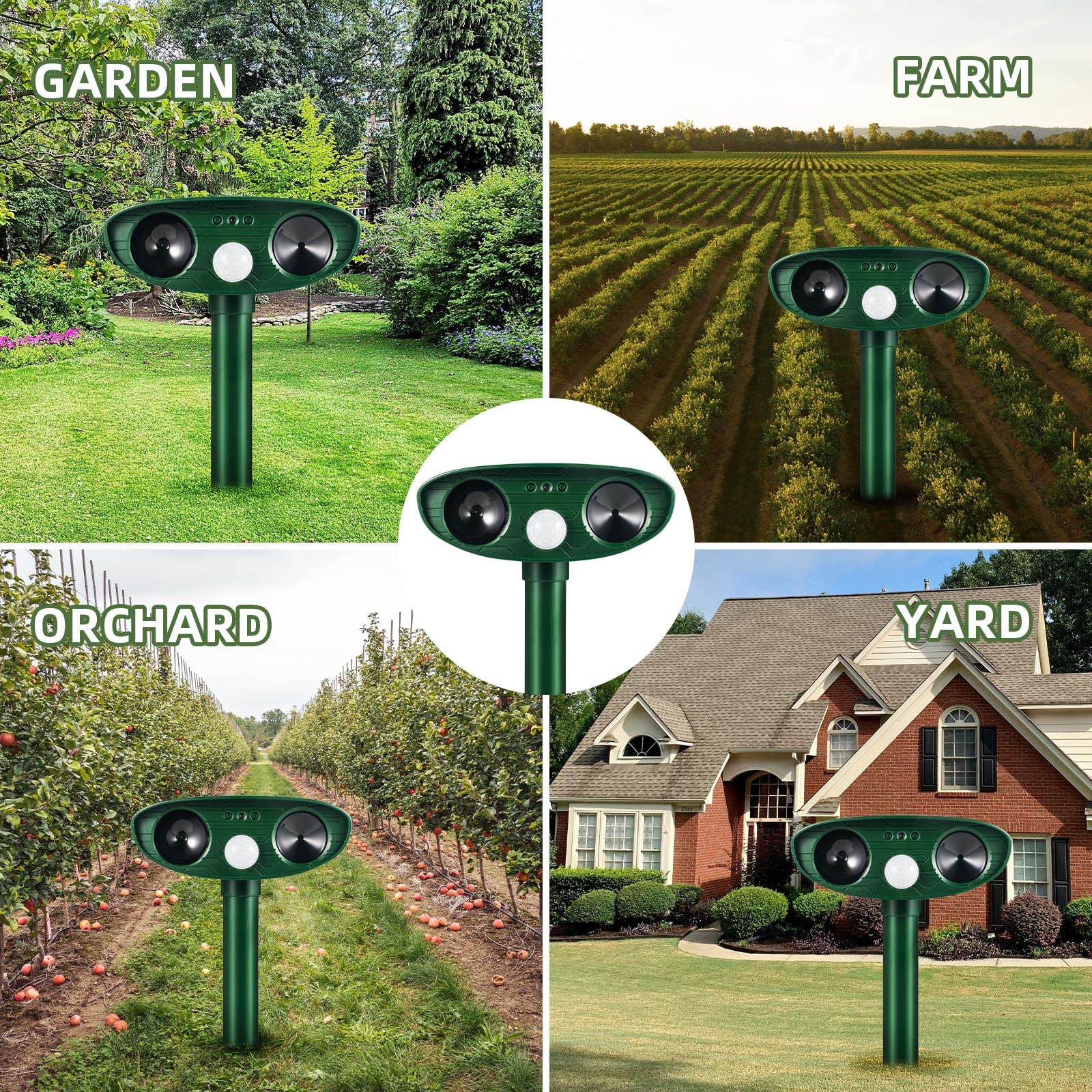 1pc Ultrasonic Animal Repellant Cat Dog Repellant Solar Powered Rechargeable Garden Waterproof Animal Deterrent For Farm Yard