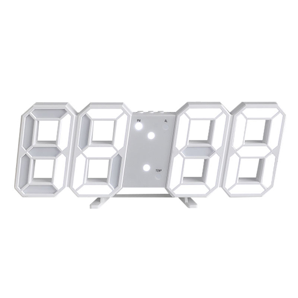 3d Led Digitale Klok Lichtgevende Mode Wandklok Multifunctionele Creatieve Usb Plug In Elektronische Klok Huisdecoratie: Bundle1