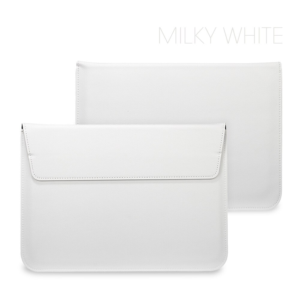 Étui de protection de manches en cuir PU pour Apple Macbook Air Pro Retina 11 12 13 15, housse pour ordinateur portable 13.3 pouces, Mac book: Model A1534 / Milky White