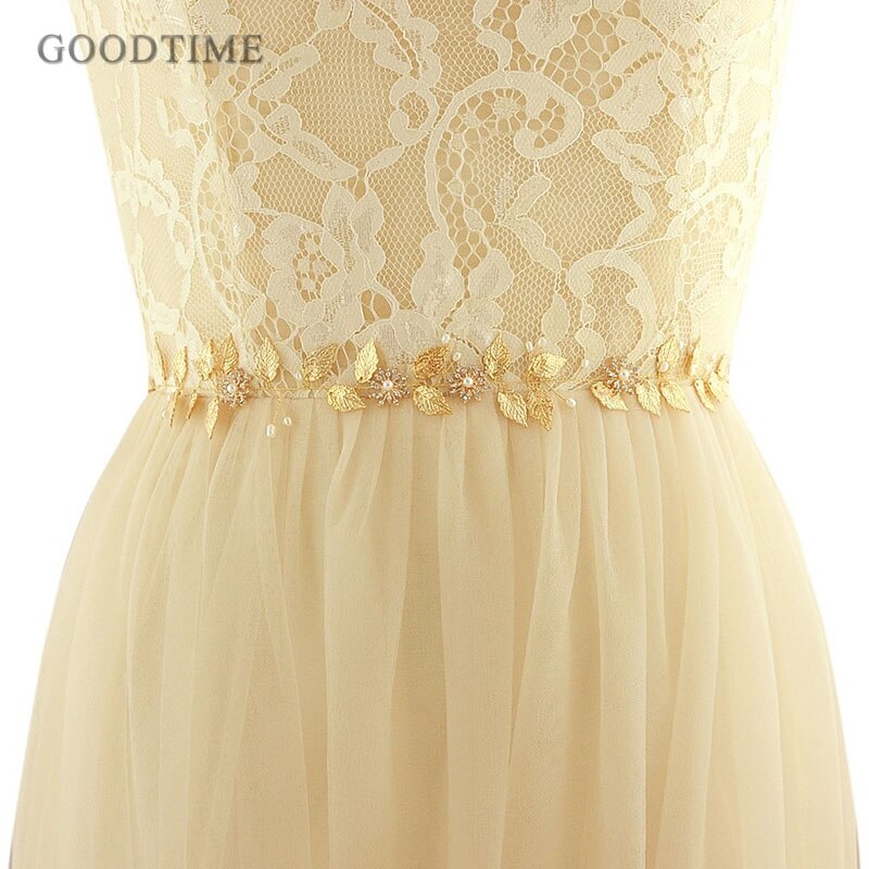 Gold Leaves Wedding Pearl Sash Belt Headdresses and Necklaces For Bride Women Banquet Dress Decoration Belts Party