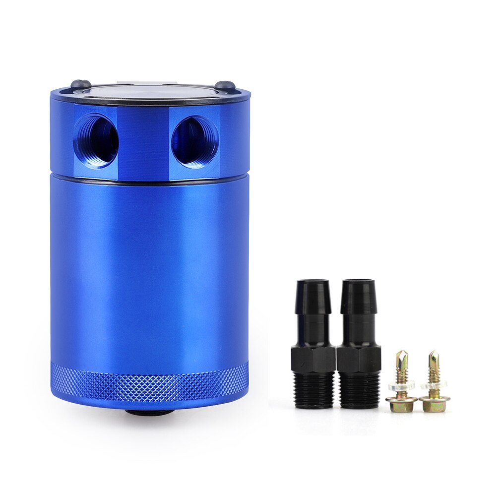 Tanque de captura de aceite Universal, bote compacto de 300ml, con volantes, depósito de aluminio de 2 puertos, tanque de combustible, hervidor transpirable de dos agujeros