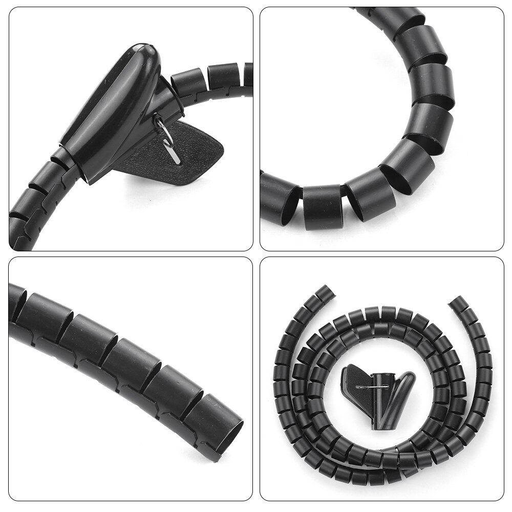 Cable Management Sleeve Spiral Wrapping Wire Organizer Sheath Tube Flexible Manage Cord 20mm Wire Cable Sleeves