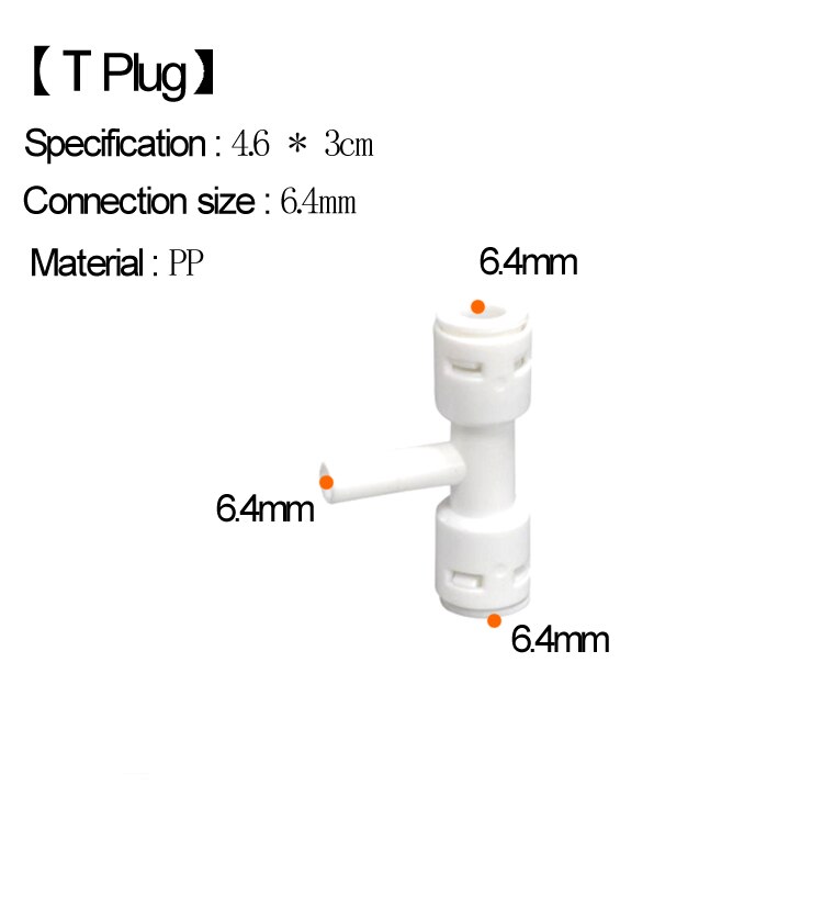 HEMAN 1/4'' Pipe Tee Elbow Quick Connector End Cap Bulkhead Adapter Aquarium Fittings Top Joints Anti-leaking 2pcs: T Plug White