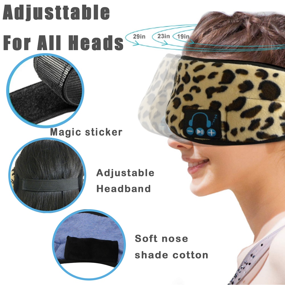 Bluetooth Sleep Music Blackout Eye Mask Blinder Earmuff Handsfree Mic Calling Headband Full Shading Hypnotic Music Eye Mask
