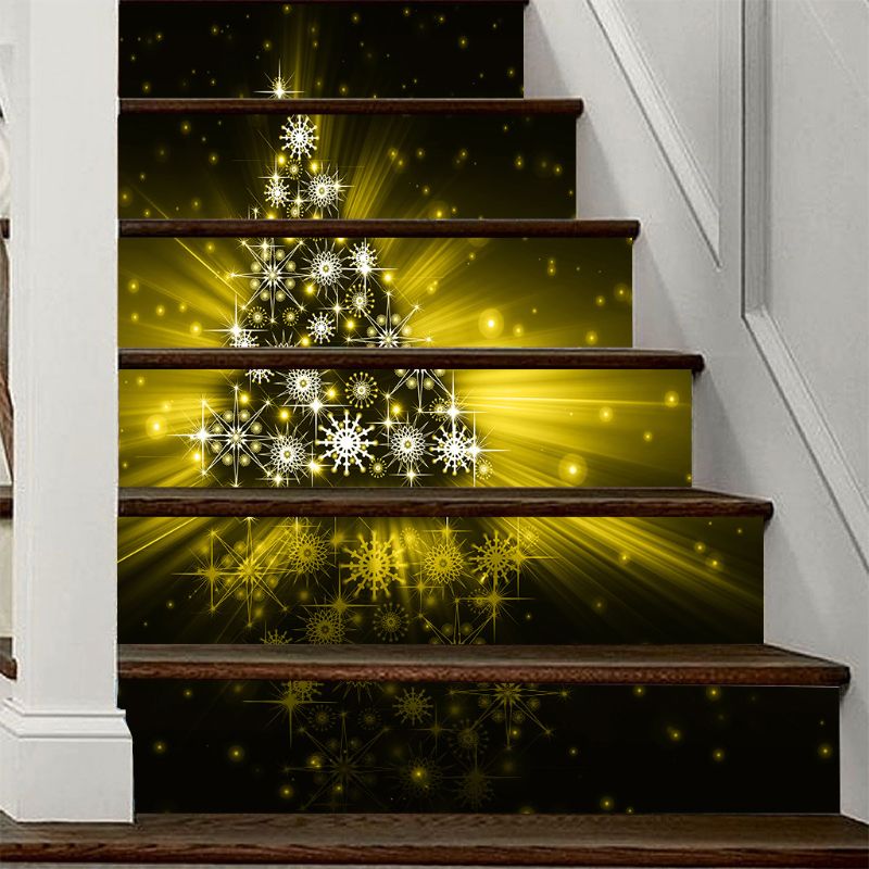 One Wall Stickers Christmas Tree Stair Stickers 3D Waterproof DIY Wall Stickers 634E