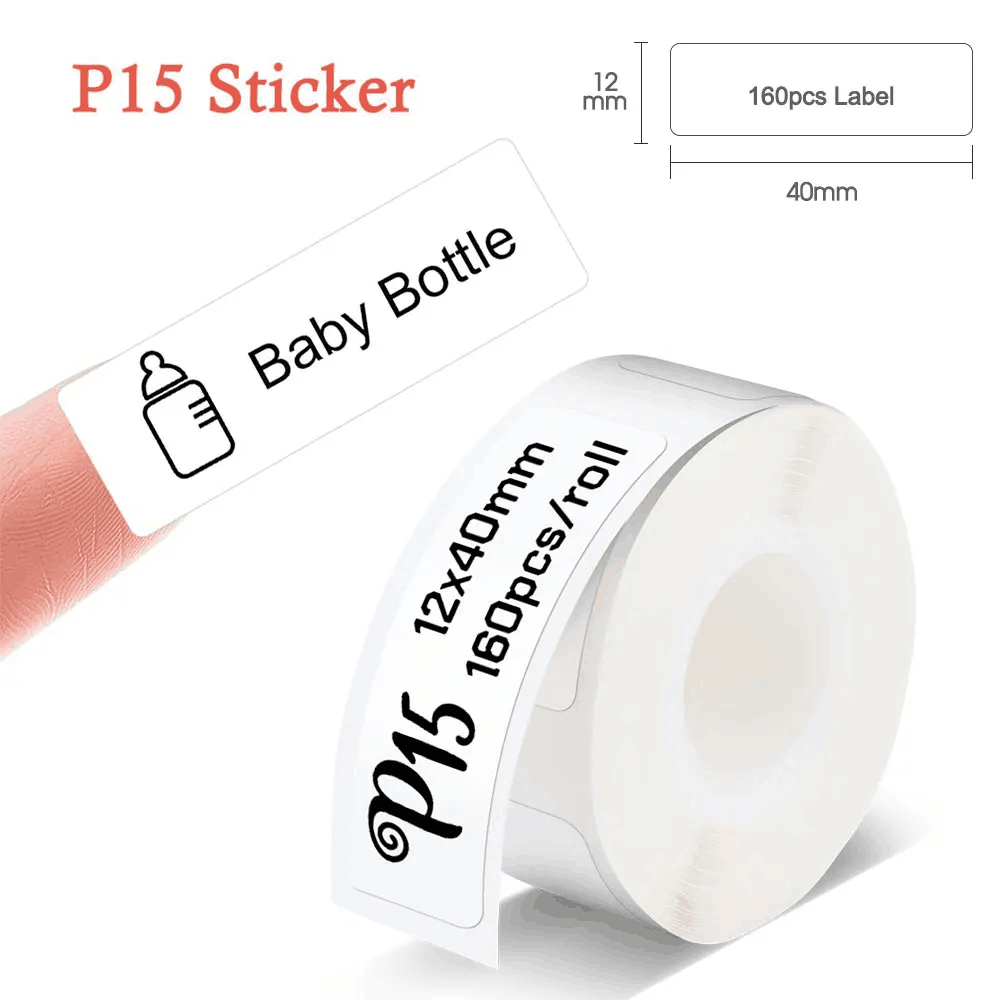 Marklife P15 transparenter Aufkleber, 14 mm x 30 mm, Thermo-Rollenpapier für P15 P12 Etikettiermaschine, wasserfestes selbstklebendes Etikettenband: K