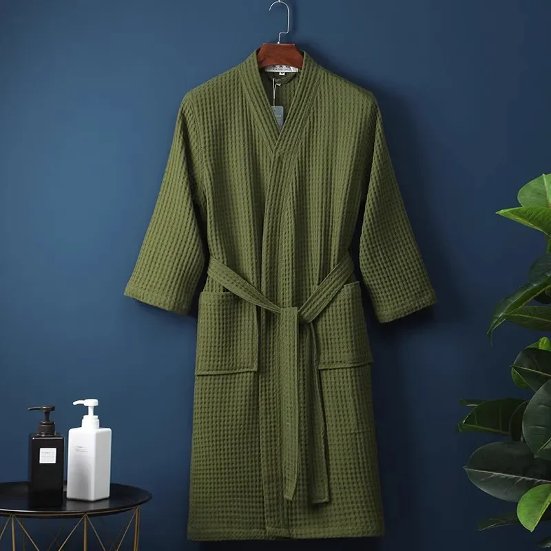 Peignoir éponge 100% coton pour hommes et femmes, serviette d'eau à sucer, vêtements de nuit, spa, hôtel, longue robe, kimono, grande taille, amoureux de la robe en spanGown