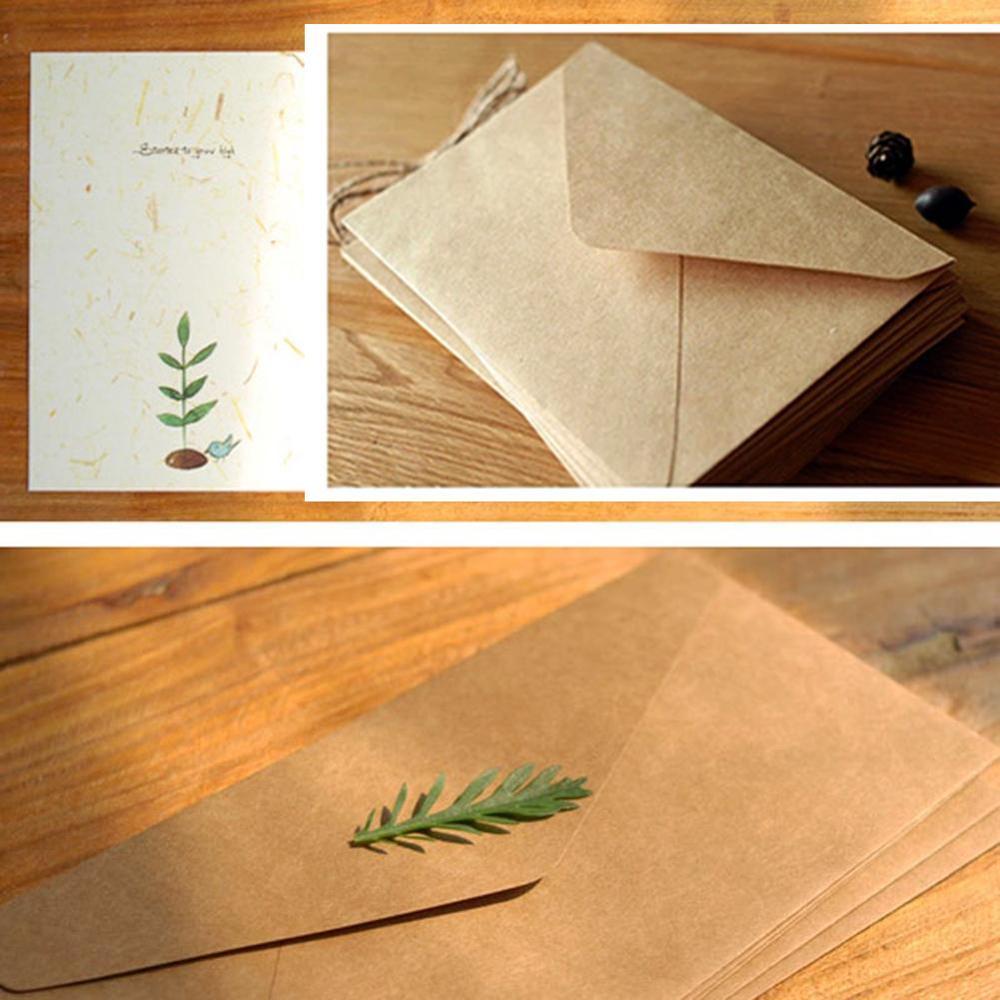 100Pcs/set Classical Kraft Blank Mini Paper Window Envelope As Envelope Wedding Envelopes Invitation B2W5