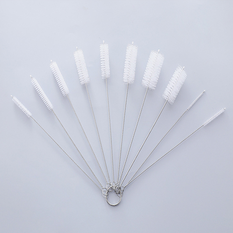 Fles Schone Borstel 10 Stuks Set Roestvrij Staal Zacht Haar Borstel Pipet Rietjes Borstel Multifunctionele Huishoudelijke Schoonmaak Tools