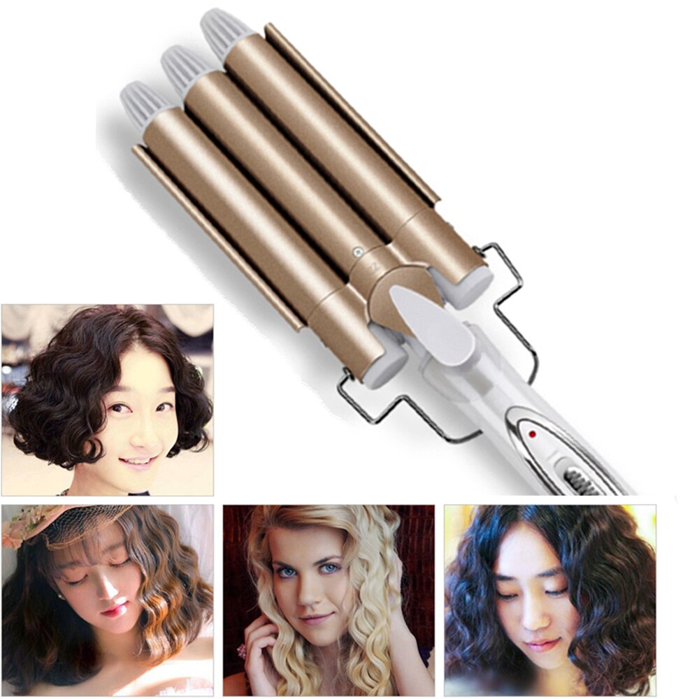 Hair Curling Wand Triple Barrel Hair Curler Irons Big Wave Hair Waver Styling Tools Hair Crimping Iron Hair Curling Iron