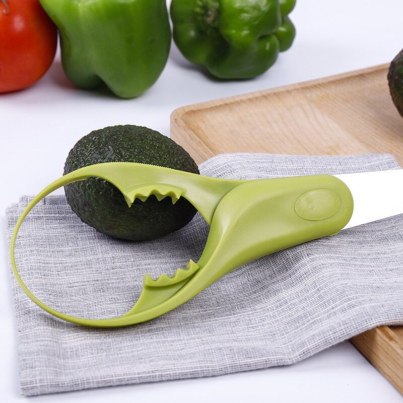 Cuchillo multifuncional de acero inoxidable para cortar fruta, rebanador de aguacate, separador de pulpa, utensilios de cocina útiles
