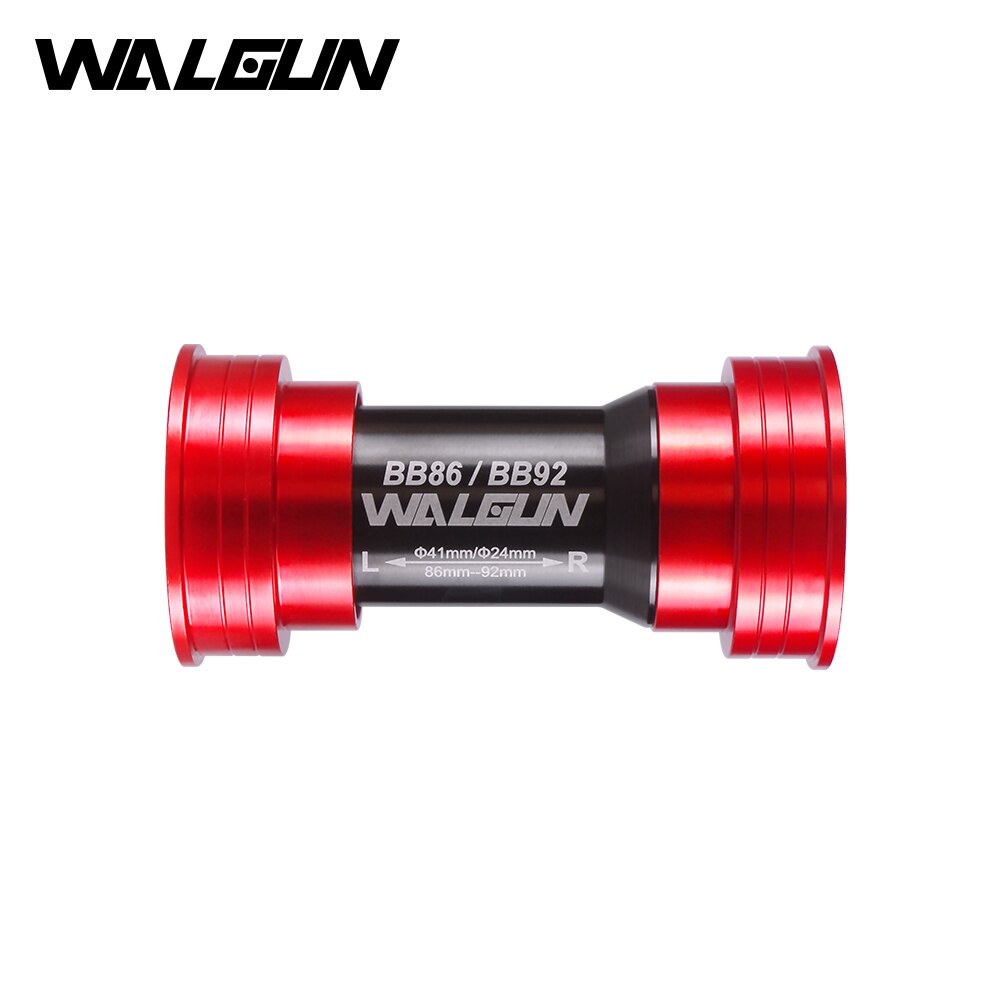 WALGUN BB86 BB92 PF4124 Press Fit Ceramic Bottom Brackets Road MTB Mountain Bike Pressfit BB 41mm for Bicycle Crankset 22mm 24mm: PF4124-RED