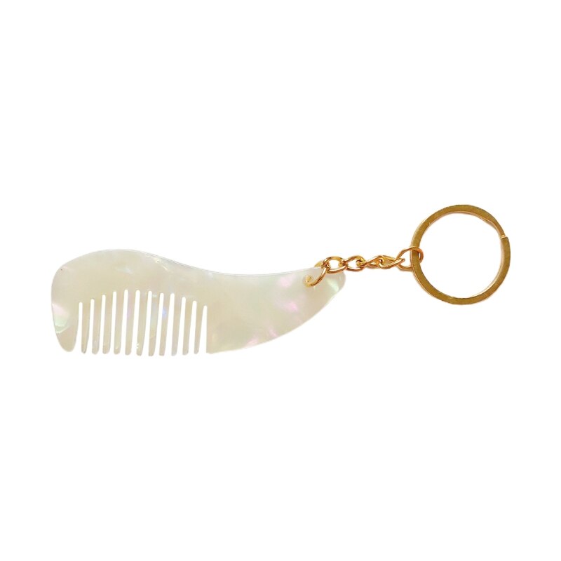 Mini peigne à cheveux en acétate , porte-clés Portable, belle brosse à cheveux imprimée léopard, outils de coiffure, porte-clés de voyage pour femmes