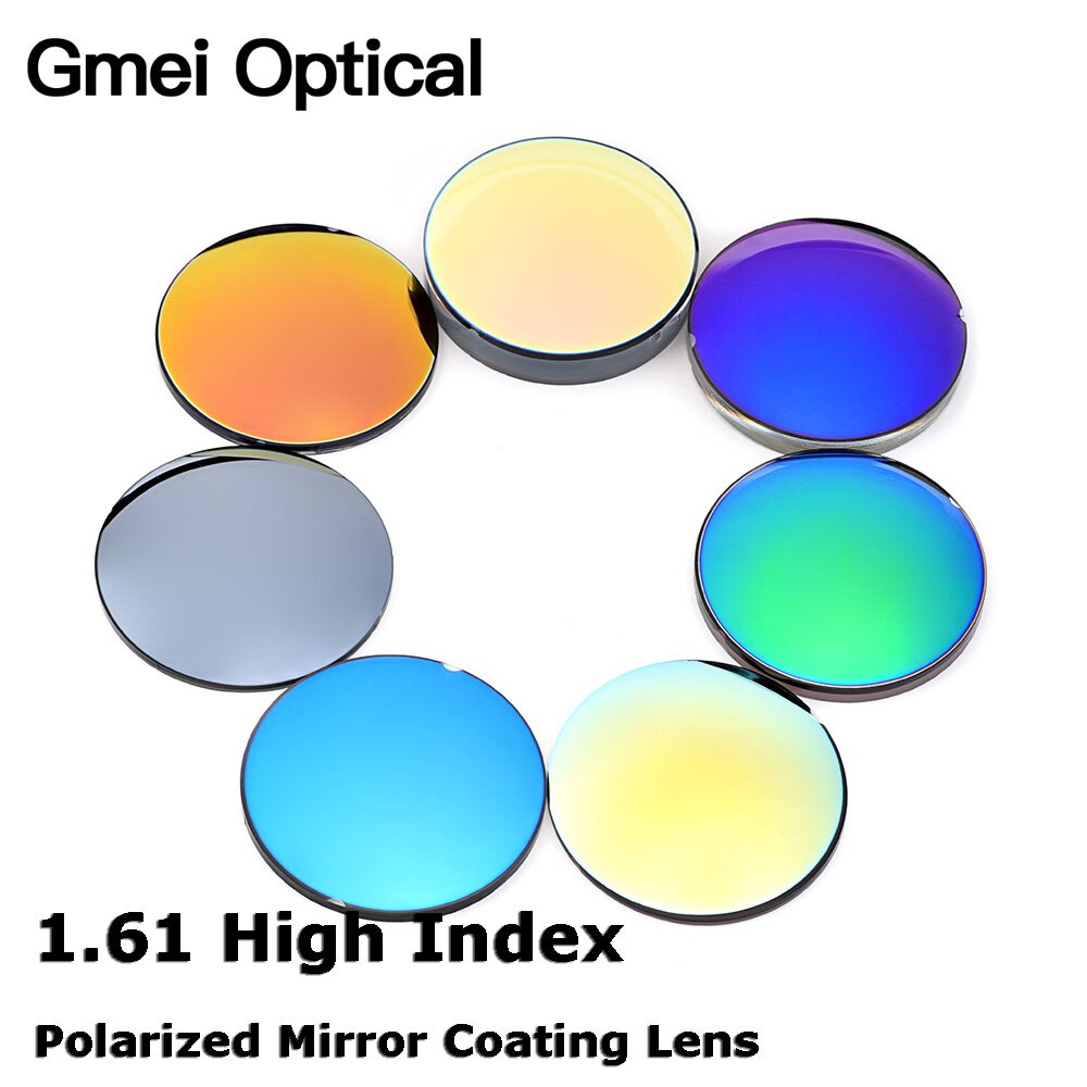 Gmei-gafas de sol ópticas polarizadas de alto índice, lentes de revestimiento de espejo polarizadas graduadas, 7 colores opcionales, 1,61