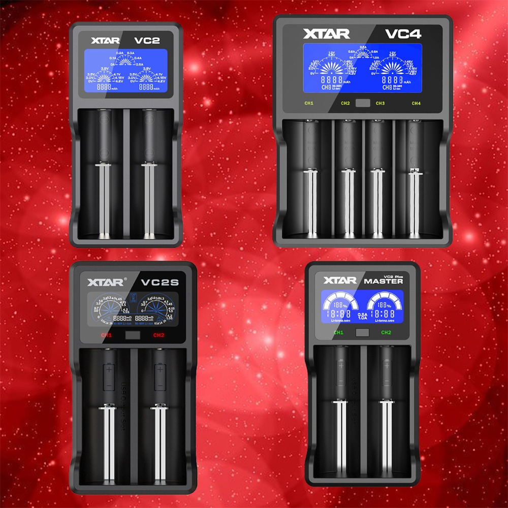 XTAR VC2 VC2 plus VC4 VC2S Colorful VA LCD battery charger for 10440/16340/14500/14650/18350/18500/18650/18700/21700/20700/17500