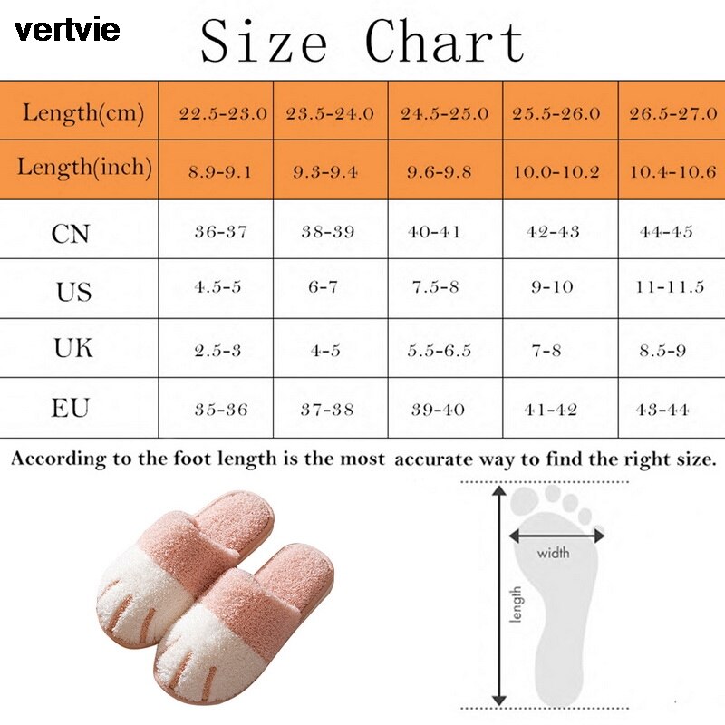 Vertvie Winter Slippers Vrouwen Mannen Paar Schoenen Leuke Kat Poot Thuis Indoor Harige Slippers Unisex Warm Pluche Slippers Zachte Schoenen