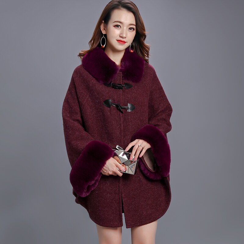 YISU, capa para mujer, Poncho de gran tamaño, chal de punto de invierno, capa femenina, abrigo de abrigo cálido, capa, chal, abrigo de talla grande, chal de felpa