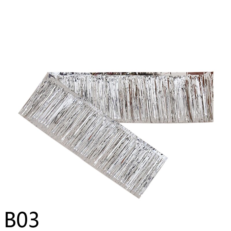 2Meter Glitter Folie Klatergoud Garland Gordijn Party Tafel Rok Regen Zijde Fringe Pull Bloem Bruiloft Verjaardag Festival Decoratie: B03