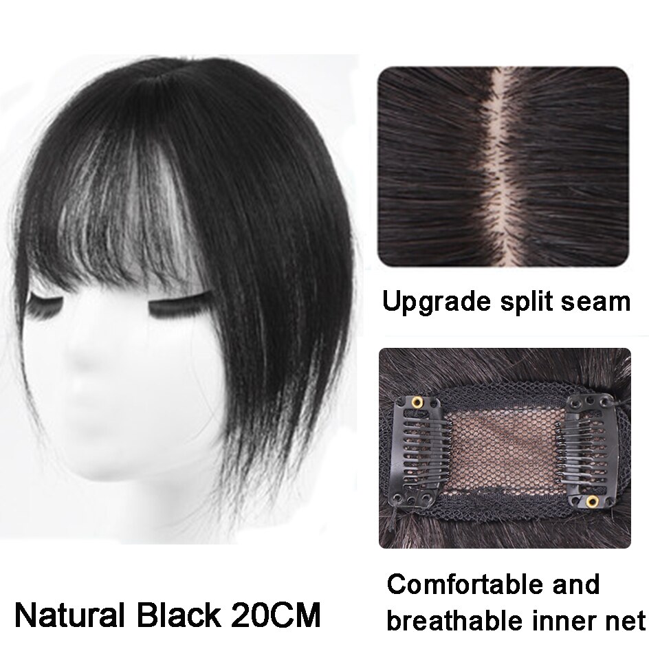 AOSI, flequillo de aire 3D, negro, marrón con cuernos, síntesis resistente al calor, Clip Invisible sin costuras en la extensión del cabello para mujeres y niñas: T1B / 613
