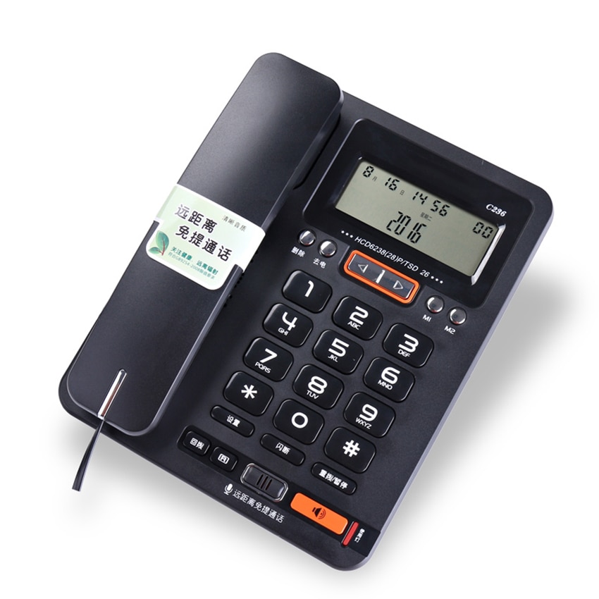 Téléphone fixe de bureau à gros boutons avec identification de l&#39;appelant, luminosité de l&#39;écran LCD réglable, appels mains libres pour l&#39;hôtel, le bureau