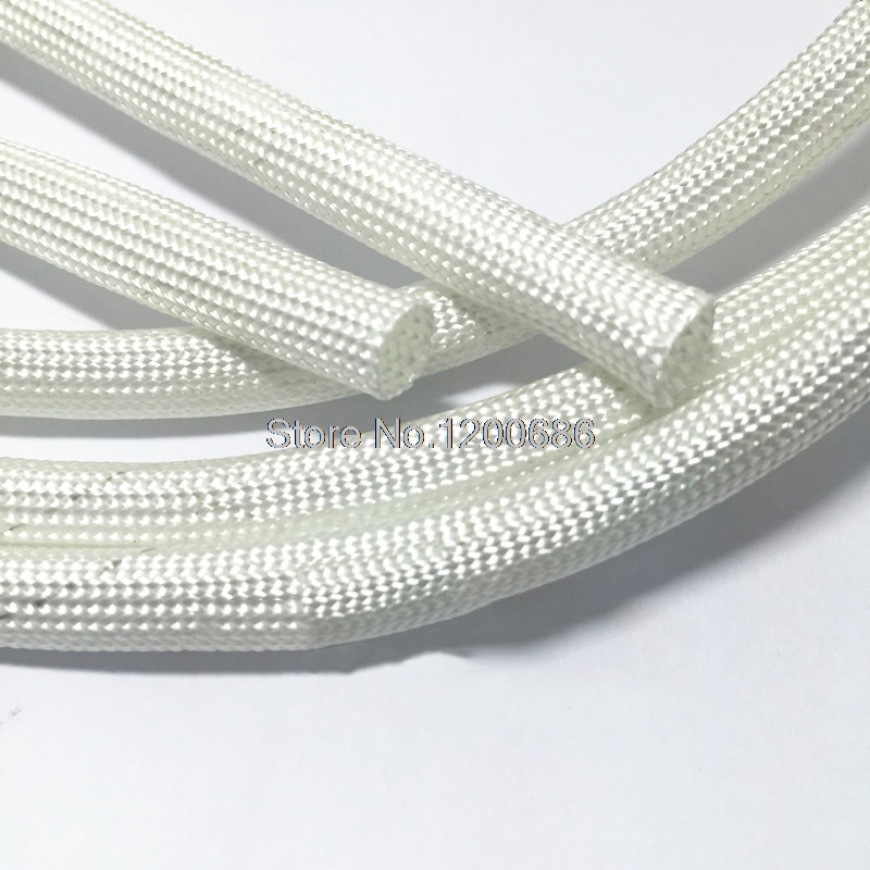 10M Cable Sleeve High Temperature Glass Fiber Insulation Material Cable Sleeve 300 Degree HTG Fiberglass Sleeving