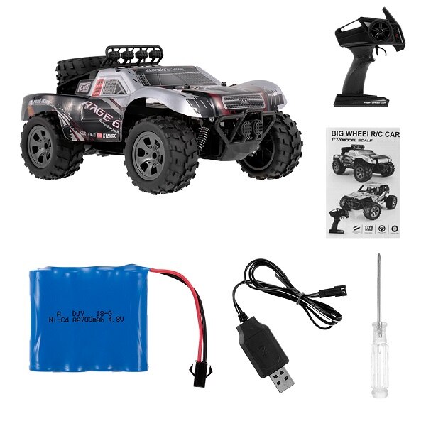 RC Auto 2.4 GHz 1:18 2WD PVC del corpo di Automobile Borsette RC Auto 18 km/h Off-Road King Auto per i principianti Giocattoli per I Bambini Grande Regalo Dei Capretti: YELLOW