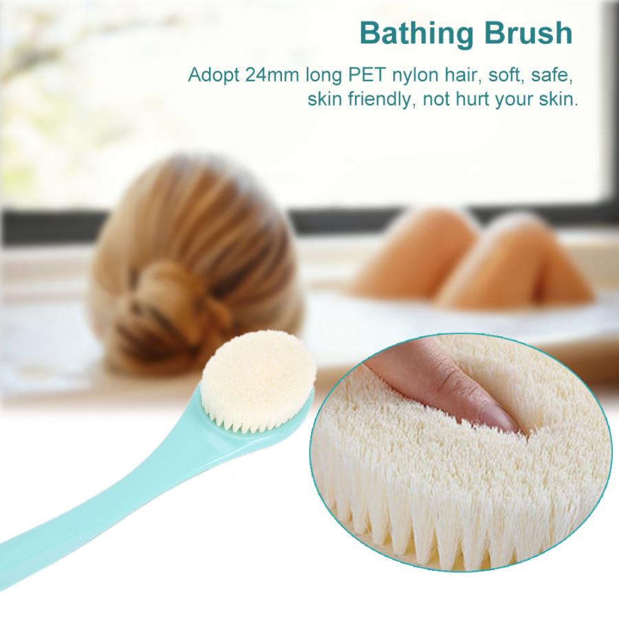38 Cm Lange Handvat Baden Douche Zachte Borstel Massage Voor Volwassen Baby Groen