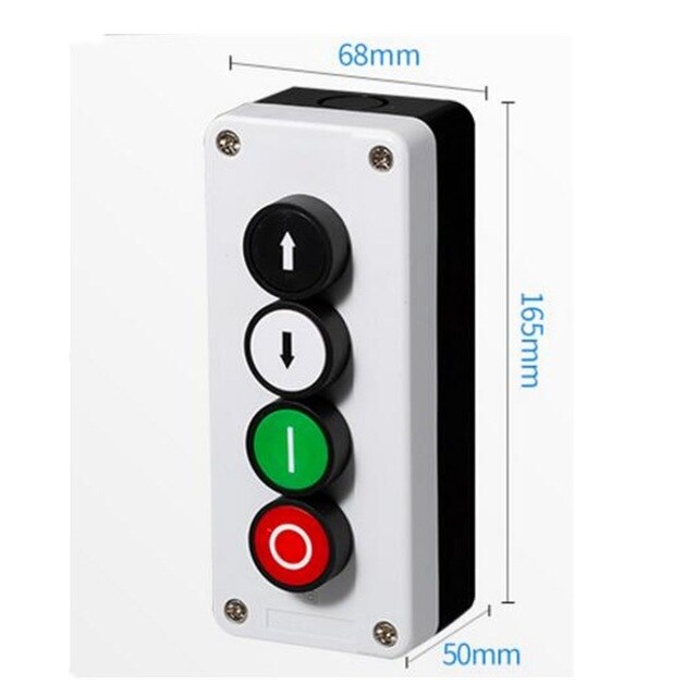 Start stop zelfsluitende waterdichte schakelaar noodstop industriële houvast control box Met pijl symbool: four up down startst