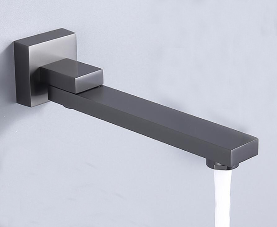 wall mounted faucet spout Square and Round brass chrome or black or brushed gold or gray spout shower faucet accessories SP090
