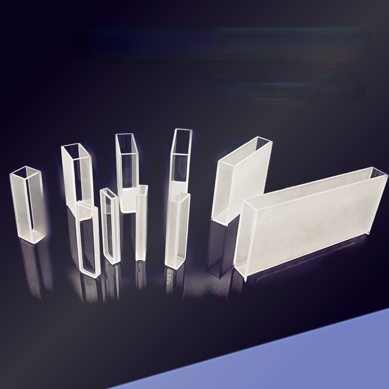 Celda de cubeta de cuarzo, microcélula transparente de 3,5 ml para laboratorio UV Vis, espectrofotómetro, cuvetas de cuarzo estándar de 10mm con tapa