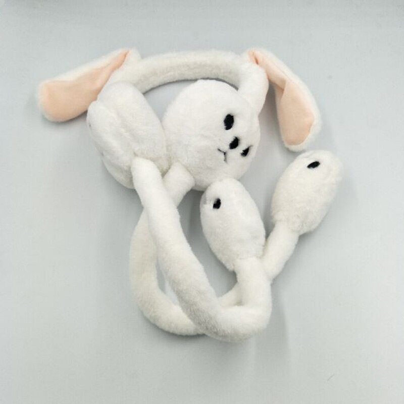 Xeongkvi internet beroemdheid konijnenoren bewegen mooie vrouwen oorkappen winter warm imitatie konijnenhaar volwassen meisje oorkap: Wit