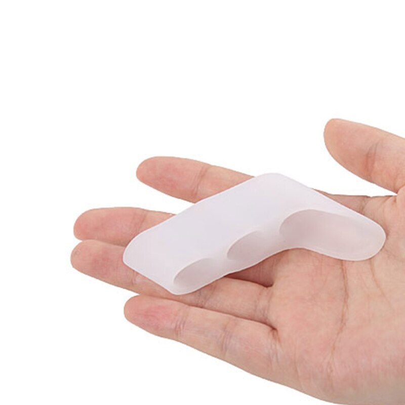 1 paar Silicone Gel Voet Vingers Twee Hole Teen Separator Duim Valgus Beschermer Bunion Regelaar Bunionette Pads