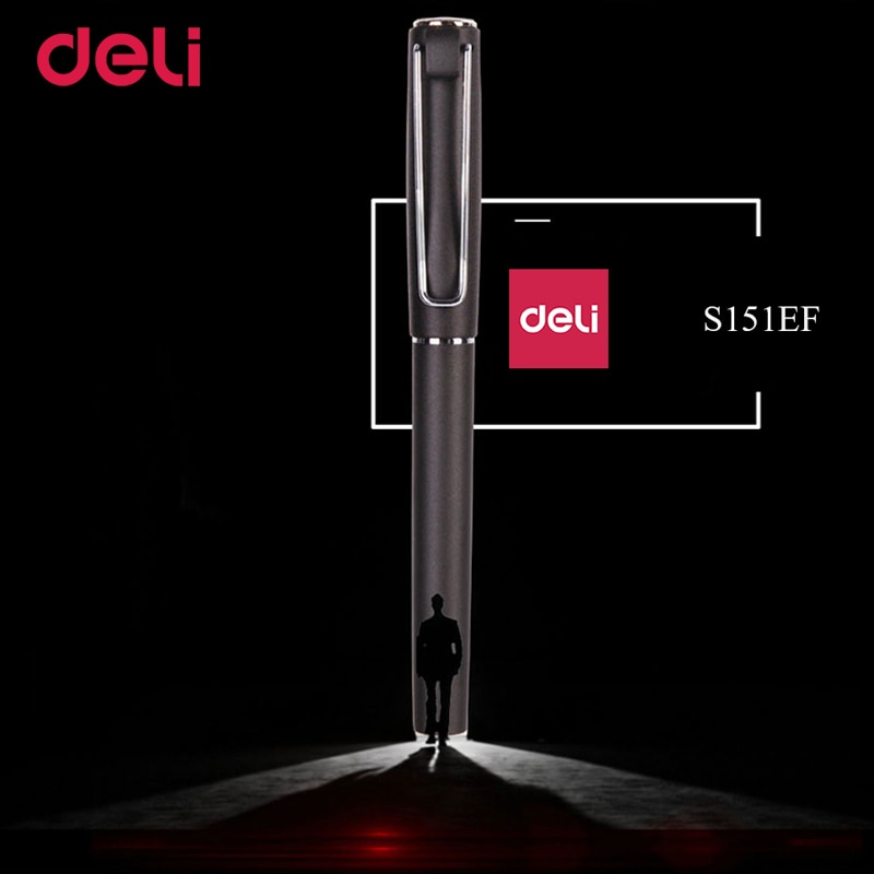 Deli metal fountain pen for writing school office stationery supply luxury fountain pen set with box business