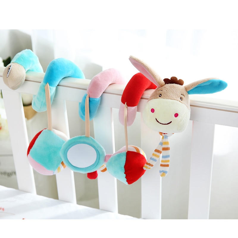 Sonajero en espiral colgante para bebé, juguete de campana con relleno suave, sonajeros para cuna, accesorios de cochecito de bebé de 0 a 12 meses