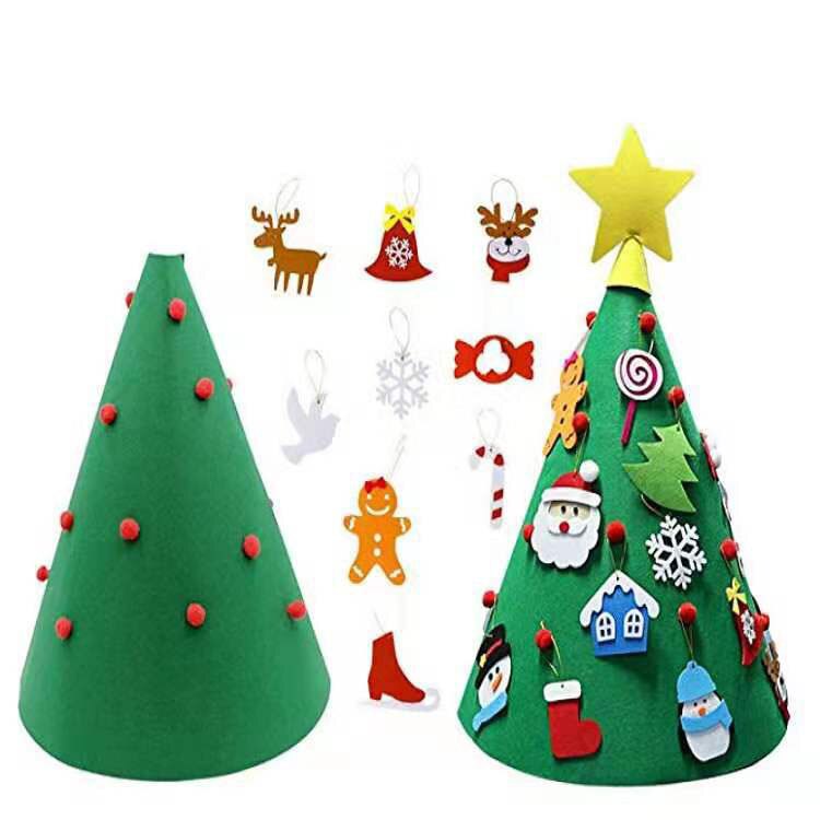 DIY Felt Christmas Tree Set Advent Calendar Xmas Decorations Wall Hanging Ornaments Kids Party Supplies: B