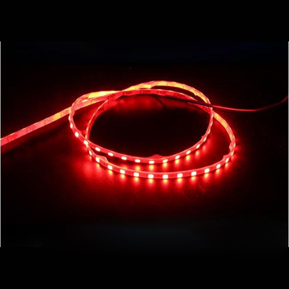 Tira de luces LED Flexible para decoración de coche y motocicleta, tira de luces LED de 45cm, 12V, resistente al agua, decoración del hogar: Red