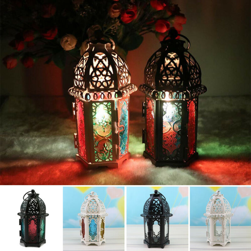 Lanterne bougie en verre marocain | Vintage, suspendue, décoration de maison de mariage