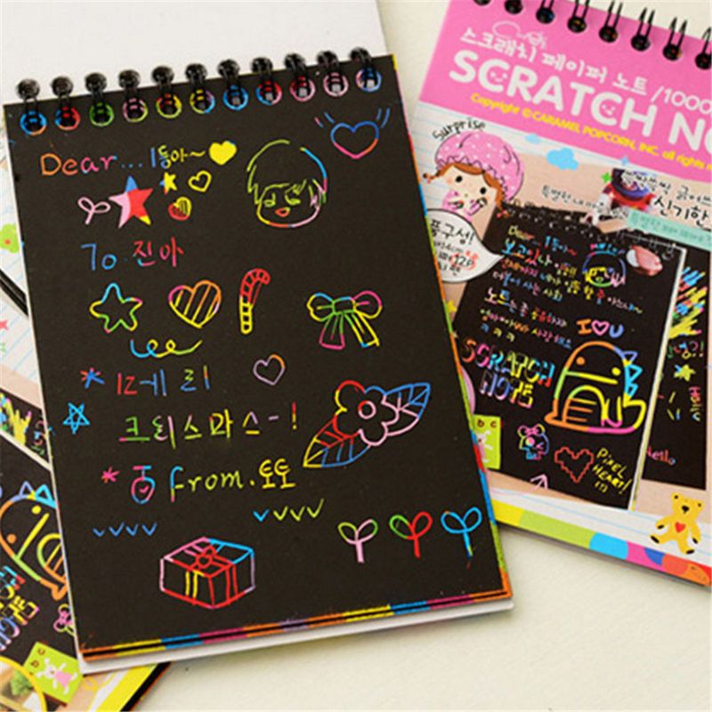 Scratch Sketch Art Notes Rainbow Scratch Magic Doodle Notes Perfect Travel Activity For Girls Boys