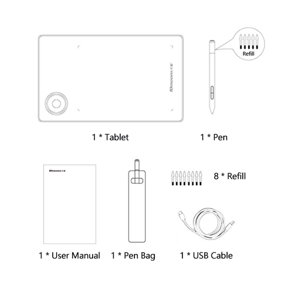 10moons G50 Graphic Tablet 8192 Levels Digital Drawing Tablet with Pen Multifunctional Ultralight Grafische Tablet
