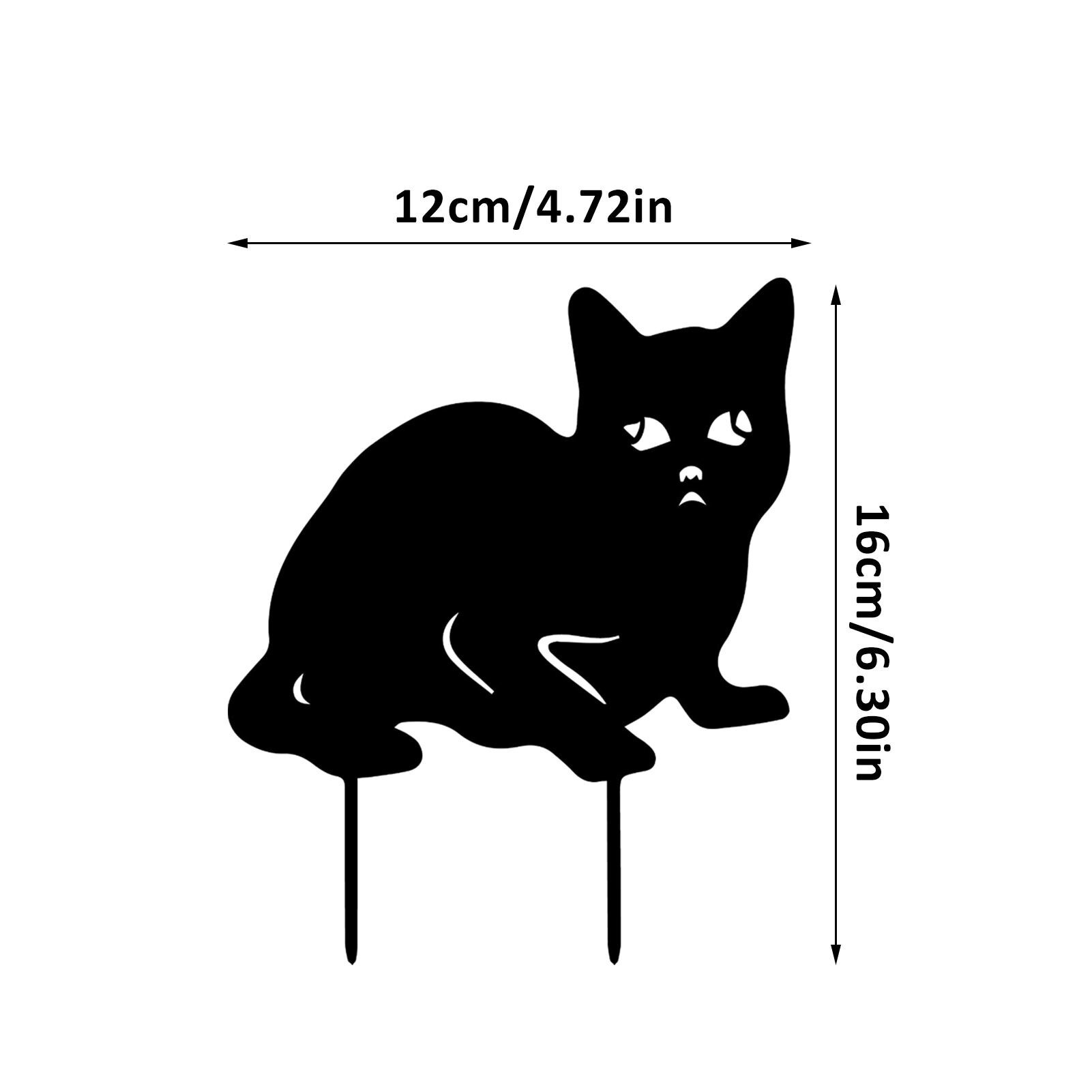 Garden Cat Piles Acrylic Cat Silhouettes Decoration Waterproof Weatherproof Cat Yard Art For Courtyards Backyards Lawns