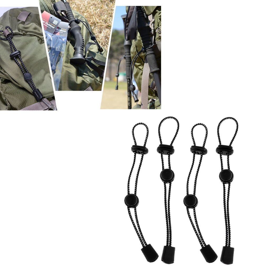 4 stykker rygsæk, der sikrer vandreture vandrestok elastisk rebholder rygsæk vandrestang fastgørelsesbåndsnor