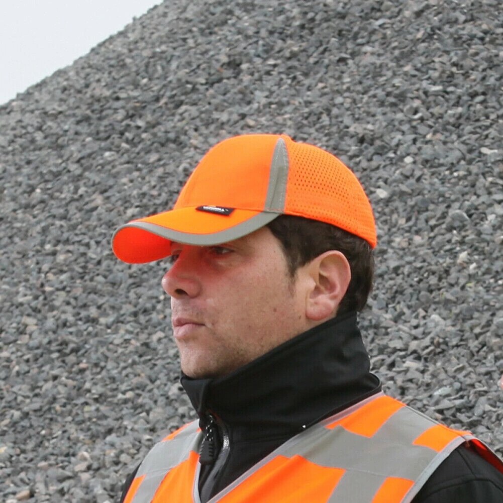 Høj synlighed gul/lime unisex cap hi vis arbejdstøj reflekterende baseball kasket let åndbar hat til udendørs arbejde