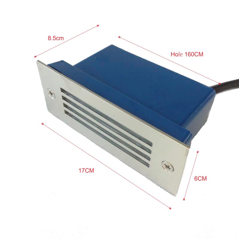 LED-Treppeneinbauleuchte, IP65, 5 W, wasserdichte Aluminium-Wandleuchte, Stehlampe, Gartenweg, vergrabene Hofbeleuchtung, AC110 220 V