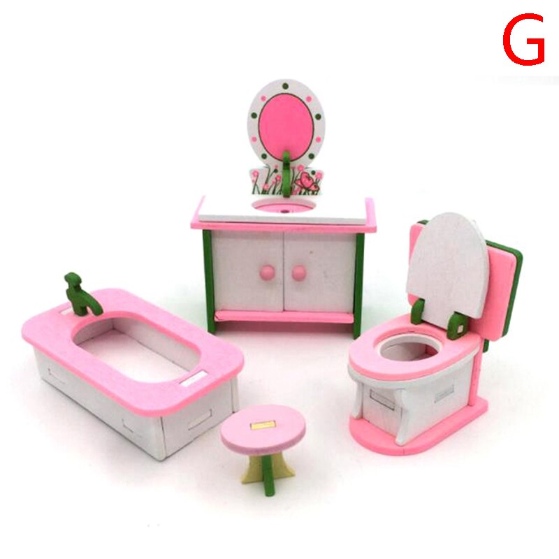 1:12 Dollhouse Miniature Furniture Wooden Bathroom Bedroom Restaurant Set For Dollhouse Decals: G