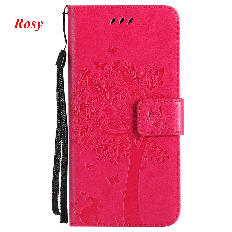 For Huawei P7 Case PU Leather Wallet Flip Stand Cover 3D Tree For Huawei P7 P7-L00 P7-L05 P7-L10 P7-L11 Phone Cases Fundas: Rose