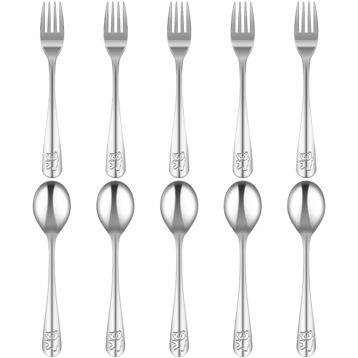 9/15Pcs Kids Silverware Set 410 Stainless Steel Kids Fork Spoon and Cutter Set Funny Dinosaur Flatware Set for Children Toddler: black