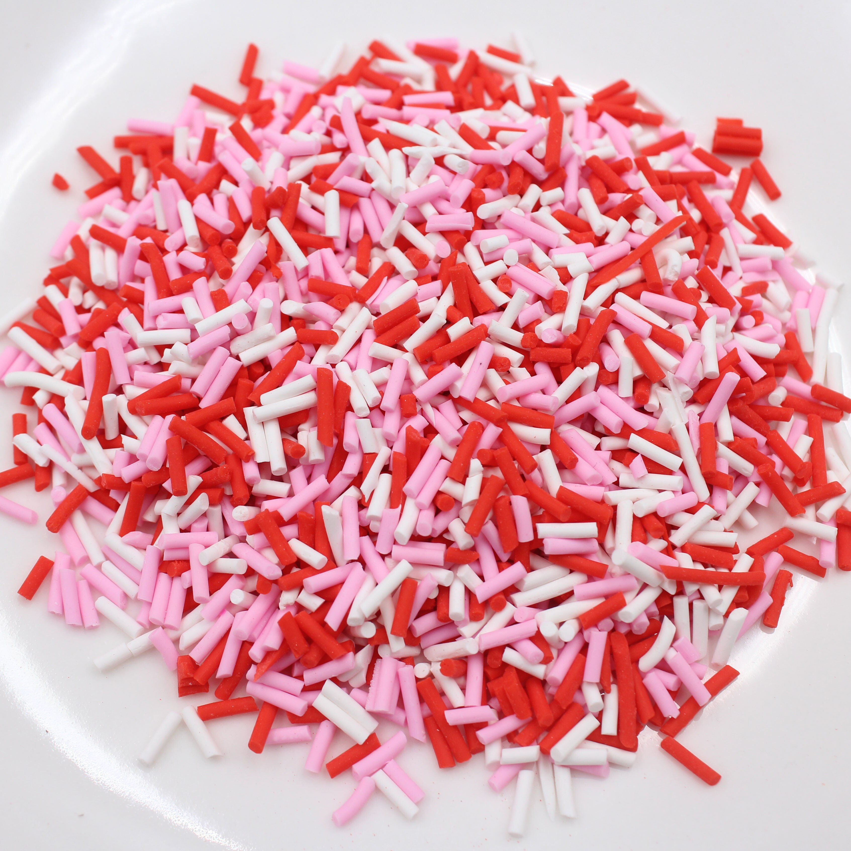 Lote de 100g de aspersores de colores largos, aspersores de arcilla polimérica en rodajas de caramelo para manualidades de decoración móviles, accesorios de relleno