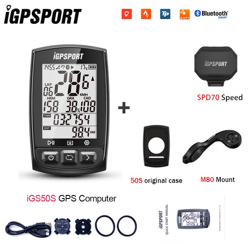 IGPSPORT IGS50S Bike Computer Stopwatch IPX7 Waterproof ANT Bluetooth 4.0 GPS Bike Digital Support